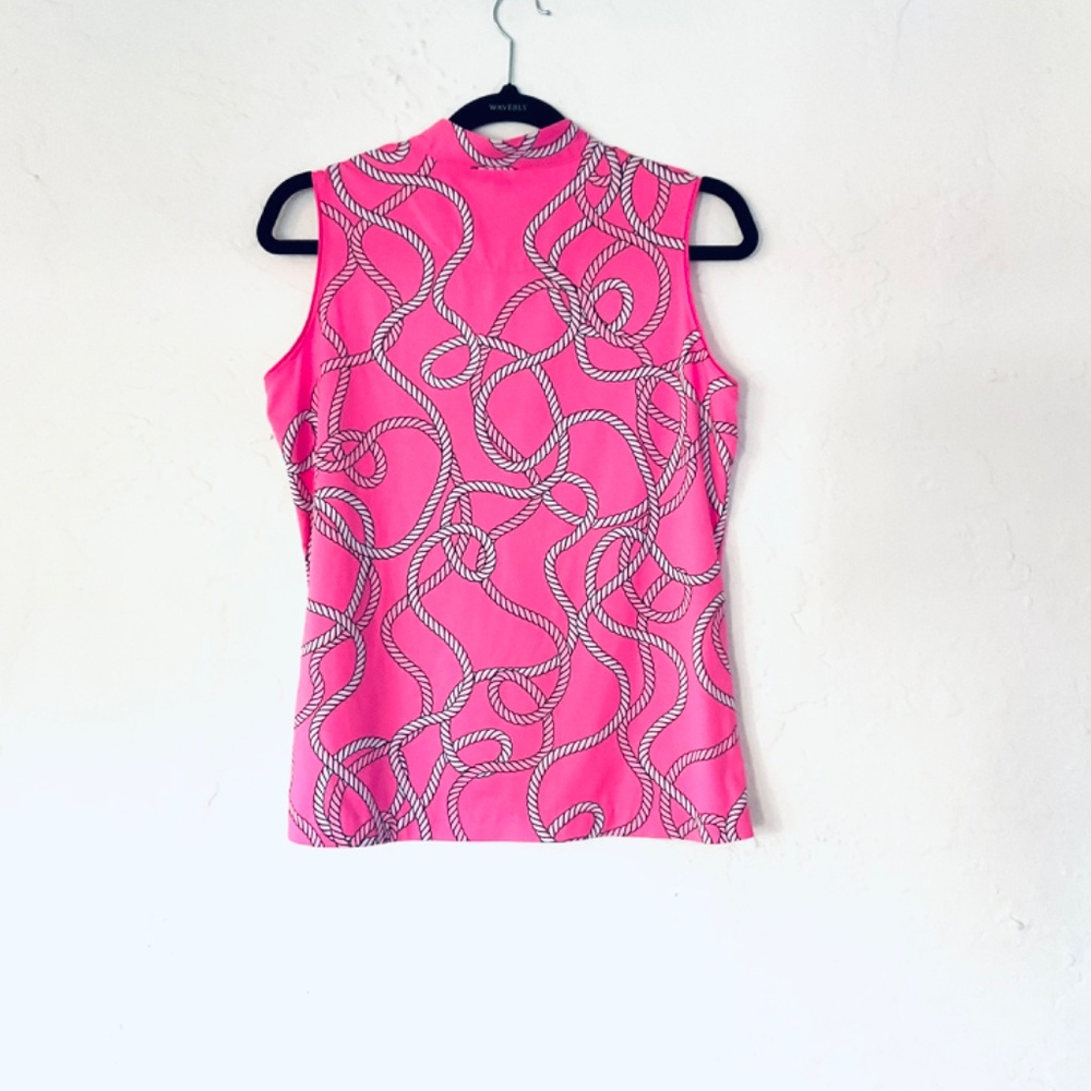 TAIL Zippered Rope Pattern Sleeveless Pink Athletic Top Sz M - Picture 2 of 2